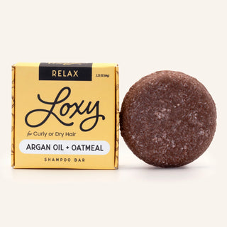 RELAX: Shampoo Bar for dry, frizzy or curly hair with Argan Oil & Oatmeal - Loxy