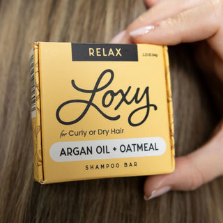 RELAX: Shampoo Bar for dry, frizzy or curly hair with Argan Oil & Oatmeal - Loxy