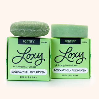 Fortify: Shampoo Bar & Conditioner Bar for Strength and Fullness with Rosemary Oil & Rice Protein