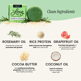 Fortify: Strengthening & Volumizing Shampoo Bar with Rosemary Oil & Rice Protein - naturél