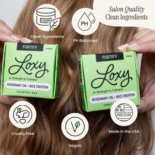 Fortify: Shampoo Bar & Conditioner Bar for Strength and Fullness with Rosemary Oil & Rice Protein - naturél