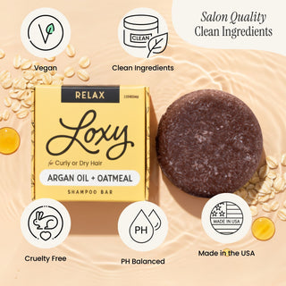 RELAX: Shampoo Bar for dry, frizzy or curly hair with Argan Oil & Oatmeal - naturél