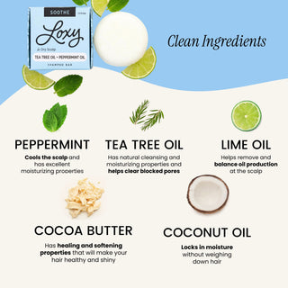 SOOTHE: Shampoo Bar for Dry Scalp with Tea Tree Oil & Peppermint Oil - naturél