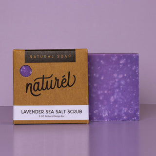 Lavender Sea Salt Scrub Natural Soap - naturél